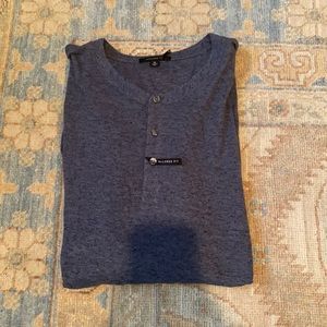 New Travis Mathew Henley long sleeve blue tee